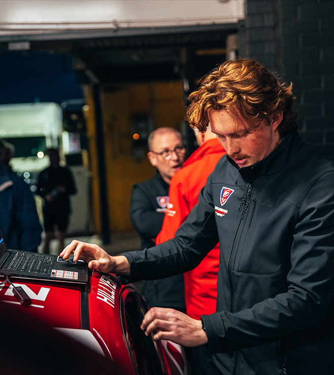 Zak Pluta engineering the Morris Toyota 86 Car 2 entry